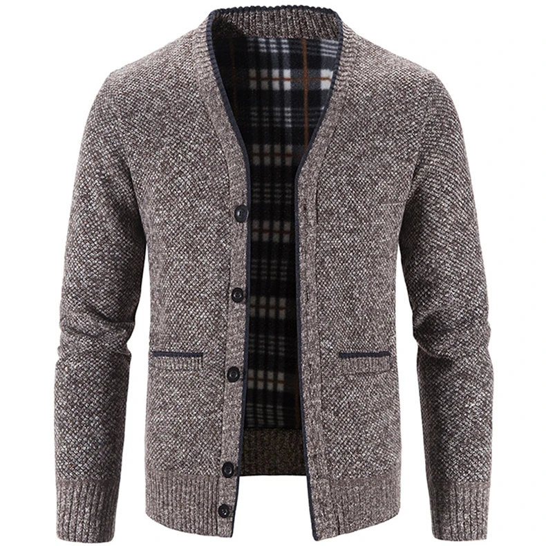 Men's Cardigan Sweater Cable Knit V Neck Buttons Cardigan with 2 Pockets Fall Winter Spring Man Clothes