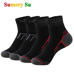 Calcetines deportivos de algodón para hombre, medias coloridas de compresión con rayas rojas y negras, para deportes al aire libre, 21 colores, lote de 2 pares