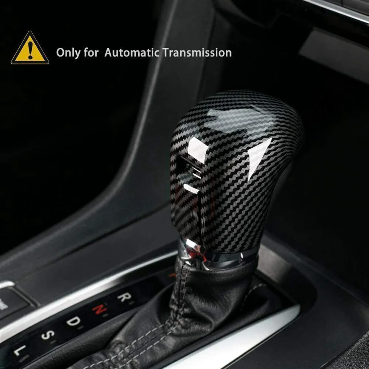 Carbon Fiber Black Gear Shift Knob Interior Cover Trim for Honda Civic 2016-2021