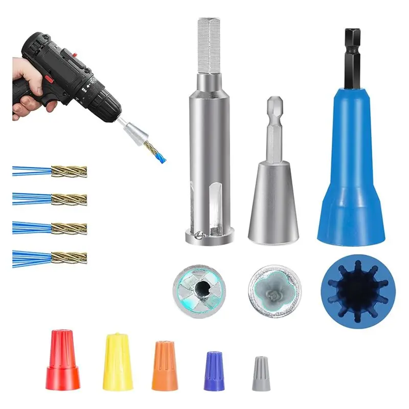 

ABKU - Инструмент для зачистки проводов и обжима кабелей с патроном 1/4 дюйма, для быстрой зачистки и скручивания кабелей