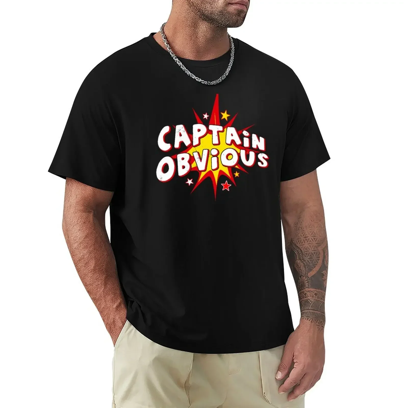 Captain Obvious T-Shirt hippie clothes heavyweights plain black t shirts men Unisex T-shirts for Men Women Summer Tees Cotton