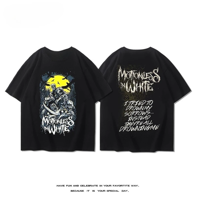 Youdaoplaceholder0 باللون الأبيض المتشددين الفرقة الطرفية قصيرة الأكمام الرجال الصيف ثلاثية الأبعاد تي شيرت مطبوع #2