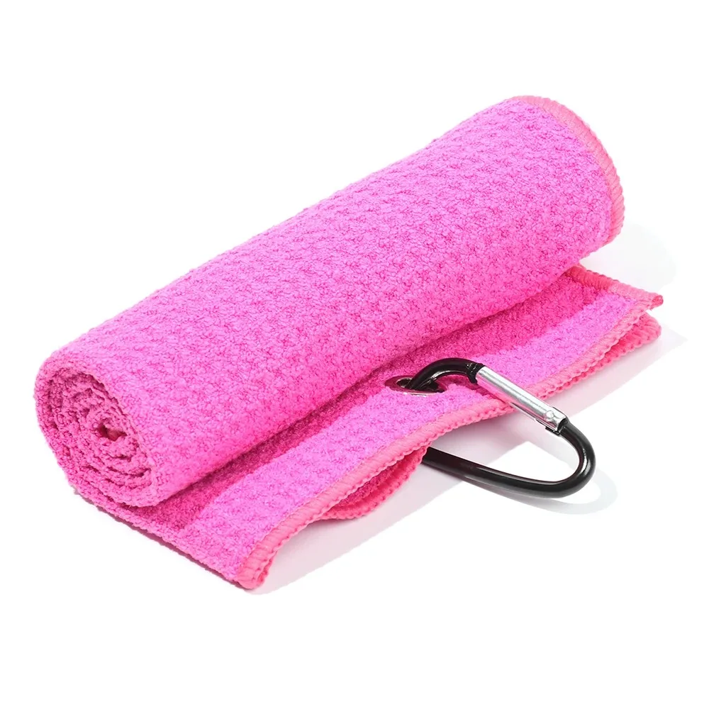 Microfiber Cotton Golf Towel With Carabiner Hook Cleans Clubs Golf Towel Balls Hands Cleaning Towels 30*50cm