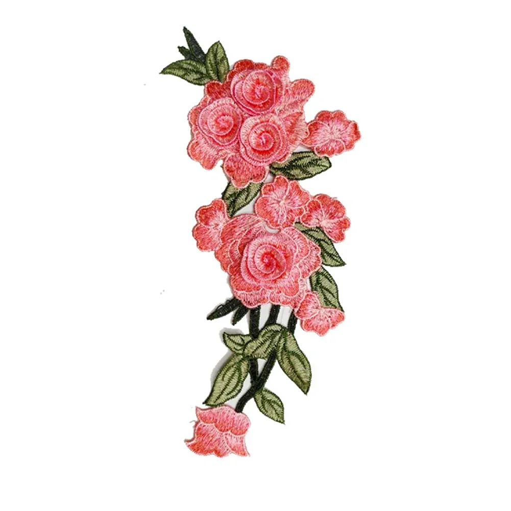 1PC Rose Embroidered Sewing on Patches Flower Patch Stickers for Clothes Badge Sewing Fabric Applique Supplies 13 Kinds