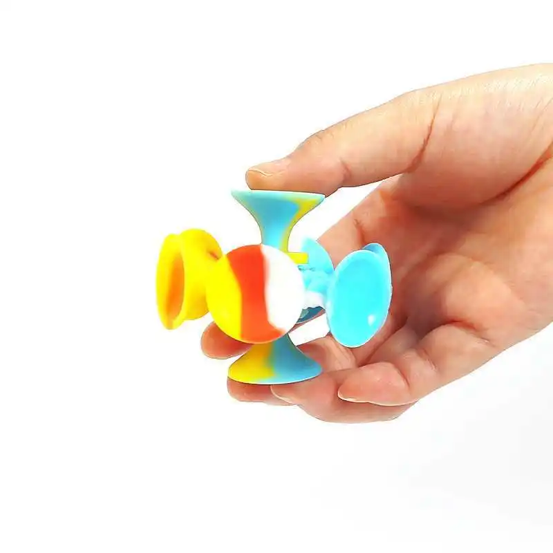 2 uds ventosa de silicona Fidget Spinners niños adolescentes adultos juguetes sensoriales únicos para regalos de ansiedad y alivio del estrés