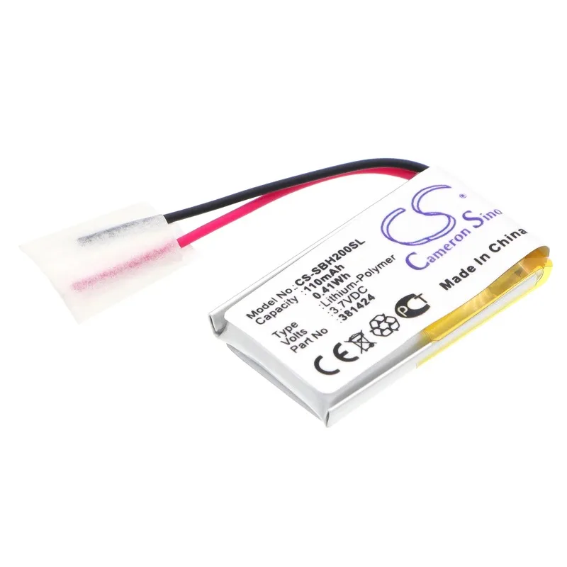 Replacement 3.7V 110mAh Wireless Headset Battery 381424, AHB441623 for Sony SBH-20