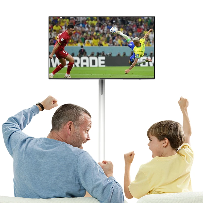 21.5 Inch 27 Inch 32 Inch Portable Smart TV High Capacity Battery Interactive LCD Display Android Movable Smart Television
