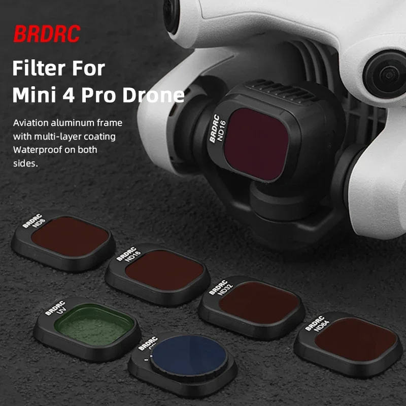 BRDRC Lens Filter for DJI Mini 4 Pro UV CPL Set ND8 16 32 64 NDPL Camera Filter Waterproof Optical Glass Accessory