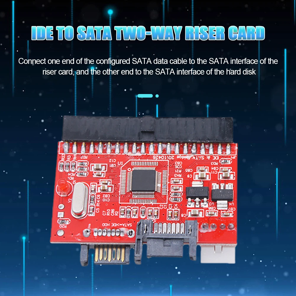 SATA To IDE HDD Adapter JM20330 IDE To SATA Converter Adapter Serial To Parallel with 7-pin SATA Data Cable for Laptop Desktops