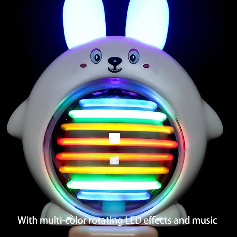 Light up Toy Wand Electric Toys Glowing Stick Toy Wand with Rotating Lights & Colors Bunny/Frog Musical Toys for kids girls