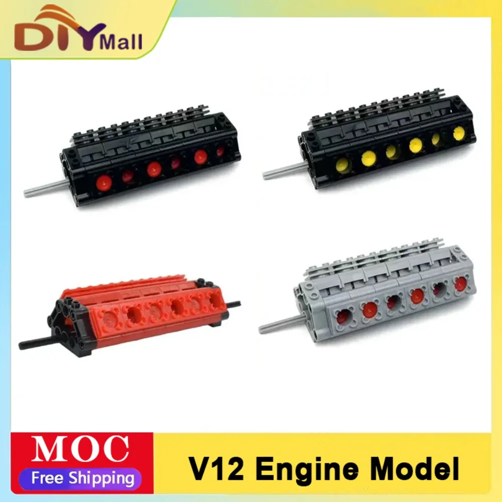 

Комплект для сборки двигателя MOC V12, рабочие пневматические поршни, обучающая модель для любителей автомобилей, строитель для взрослых