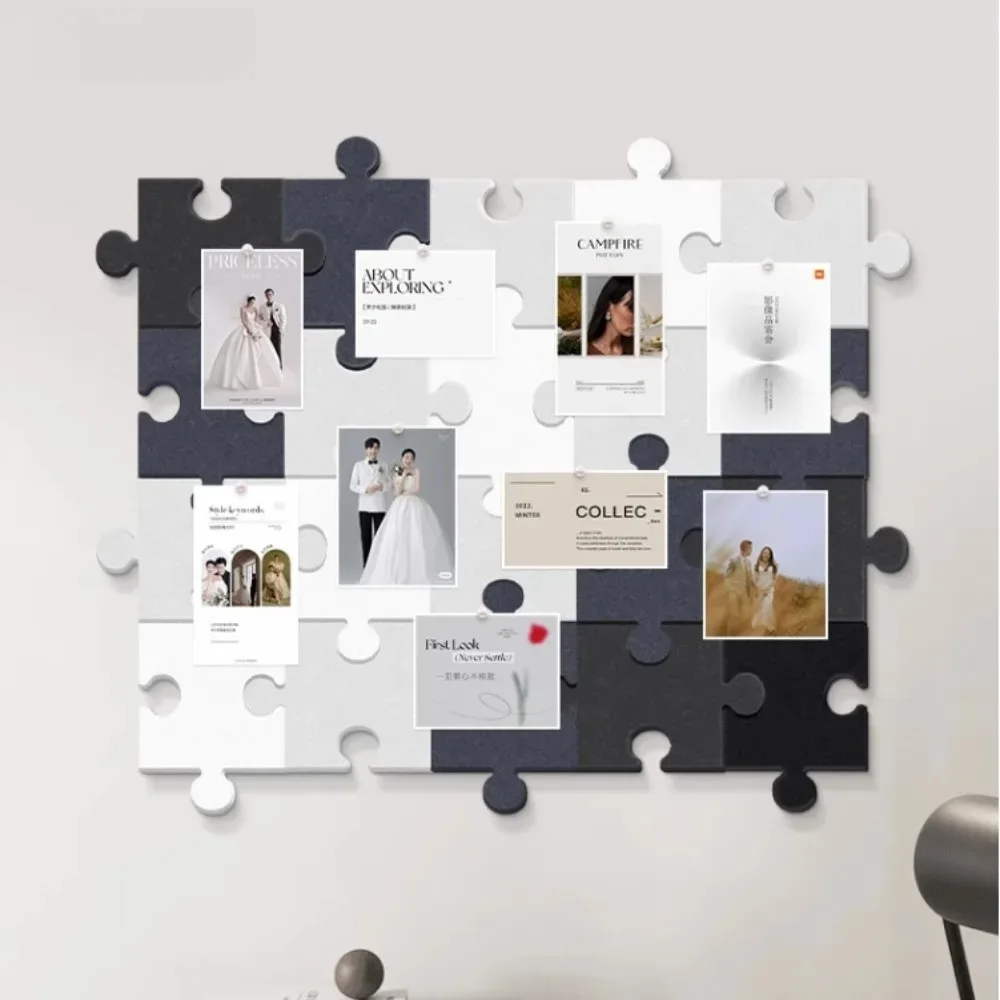 Ins Style 3D Felt Wall Panel Puzzle Self-Adhesive Wall Background Decor Photo Message Board for Living Room Bedroom Nursery