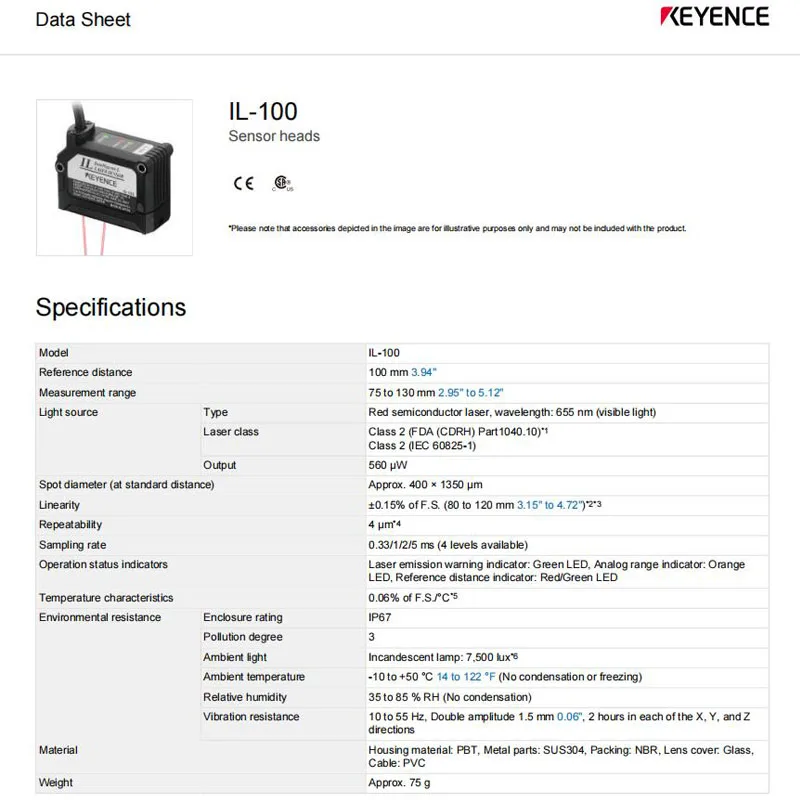 IL-100 KEYENCE digital laser displacement sensor, in stock, welcome to consult.