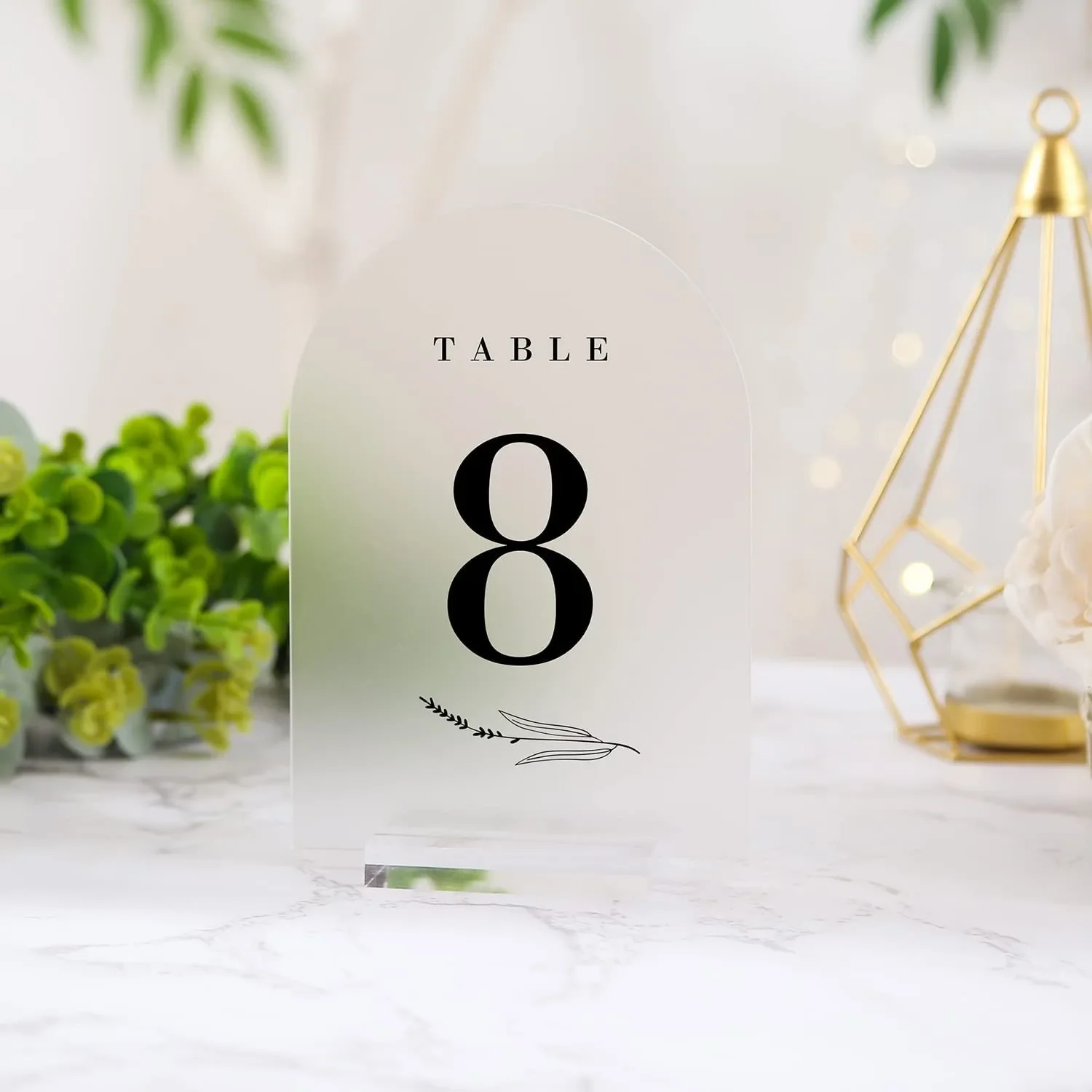 Blank Arched Acrylic Table Number Sign Plexiglass Frosted Wedding Place Card for Party Decor DIY Event Seat Guest Name Tag