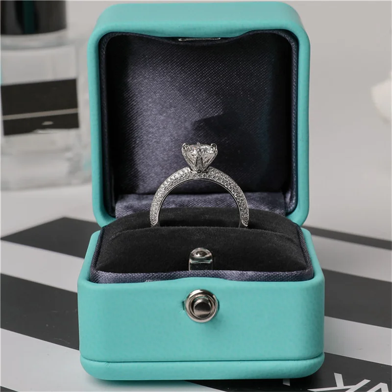 CC Wedding Rings For Women 1 Carat Cubic Zirconia Stone Design Engagement Jewelry White Color Promise Ring Drop Shipping