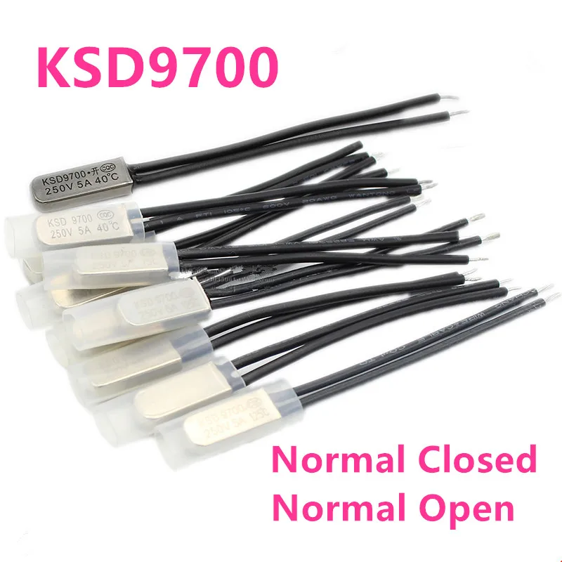 KSD9700 Normally closed 5A 250V 55C 75C 85C 90 95C 100C 145 Degree Celsius Thermostat Thermal Protector fuses Temperature Switch