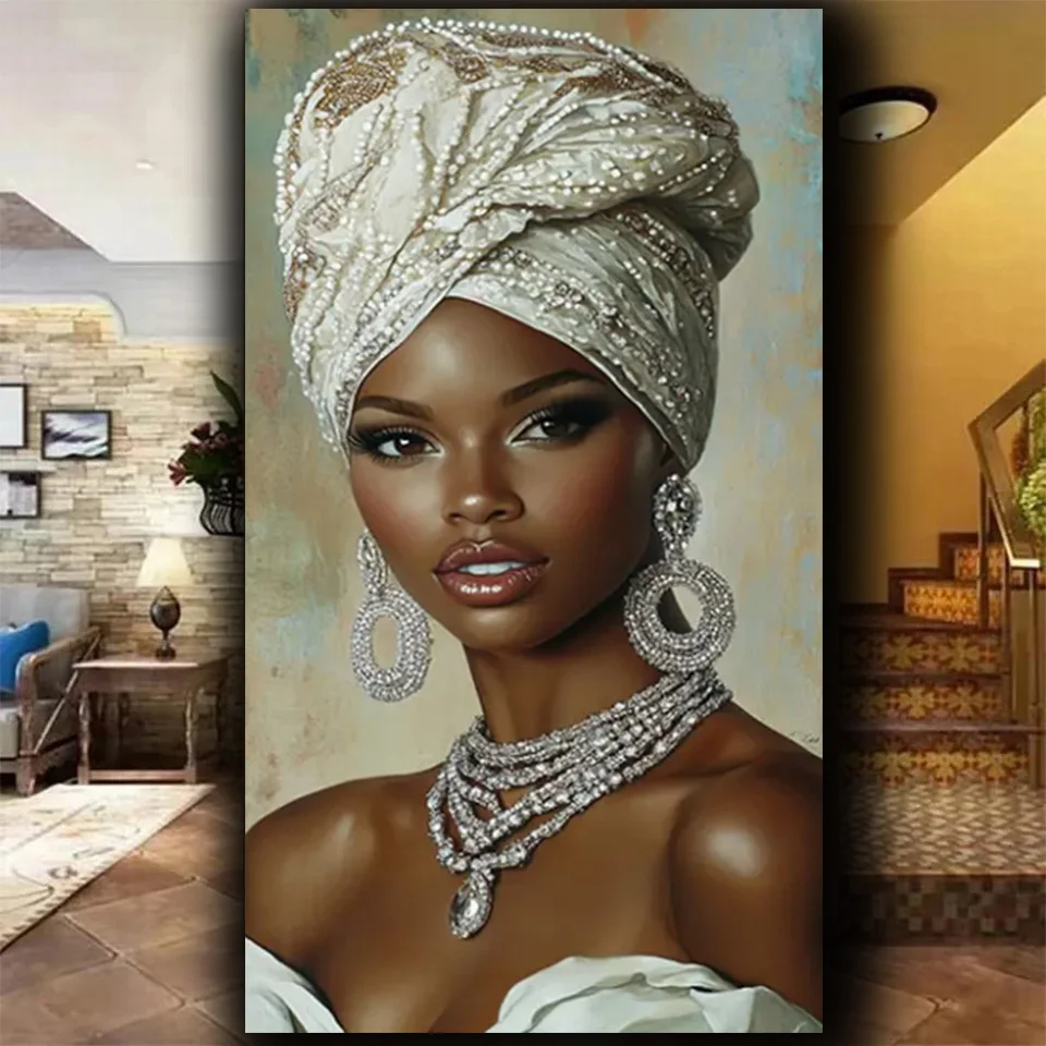 

Большой размер, африканские женщины, сделай сам, алмазная живопись, новинка 2026, полная квадратная/круглая Алмазная мозаика, украшение для дома, подарок на год лошади