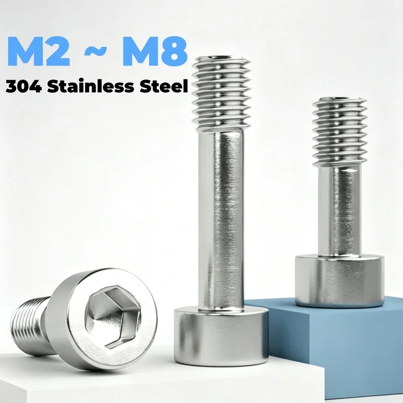304 Stainless Steel Half Thread Bolts M2 ~ M8 Hexagon Socket Head Cap Captive Screws Allen Loosening Bolts
