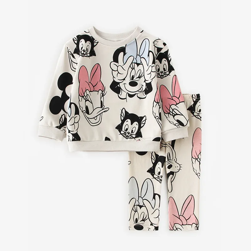 

0-4Y Lovely Kids Girl Outfits Disney Minnie Mouse Print Sweatshirt + Leggings Spring Autumn Toddler Baby Girl Clothes