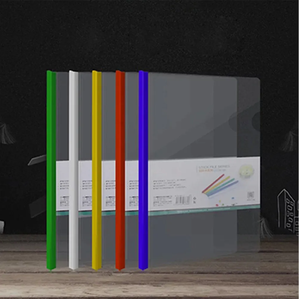 

10Pcs Transparent Plastic File Folder Sliding Bar Holder Suitable for A4 Documents Report Display Organizer Binder