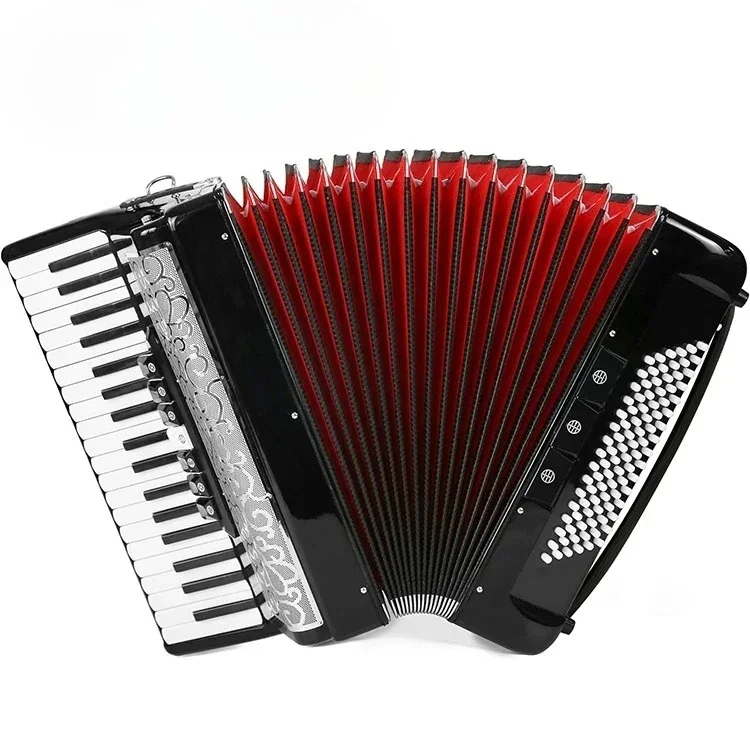 CHKJ Professional Accordion 37 Keys 96 Bass Keyboard Diatonic White Bass Accordion Instrument Piano for adult