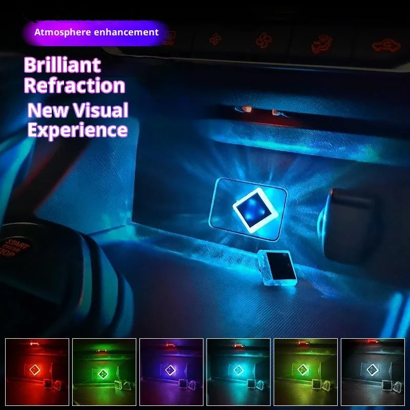【MO】Multicolor USB/Type-C Car Ambient Lighting, LED Interior Atmosphere Lights For Car Interior Decoration Easy Install