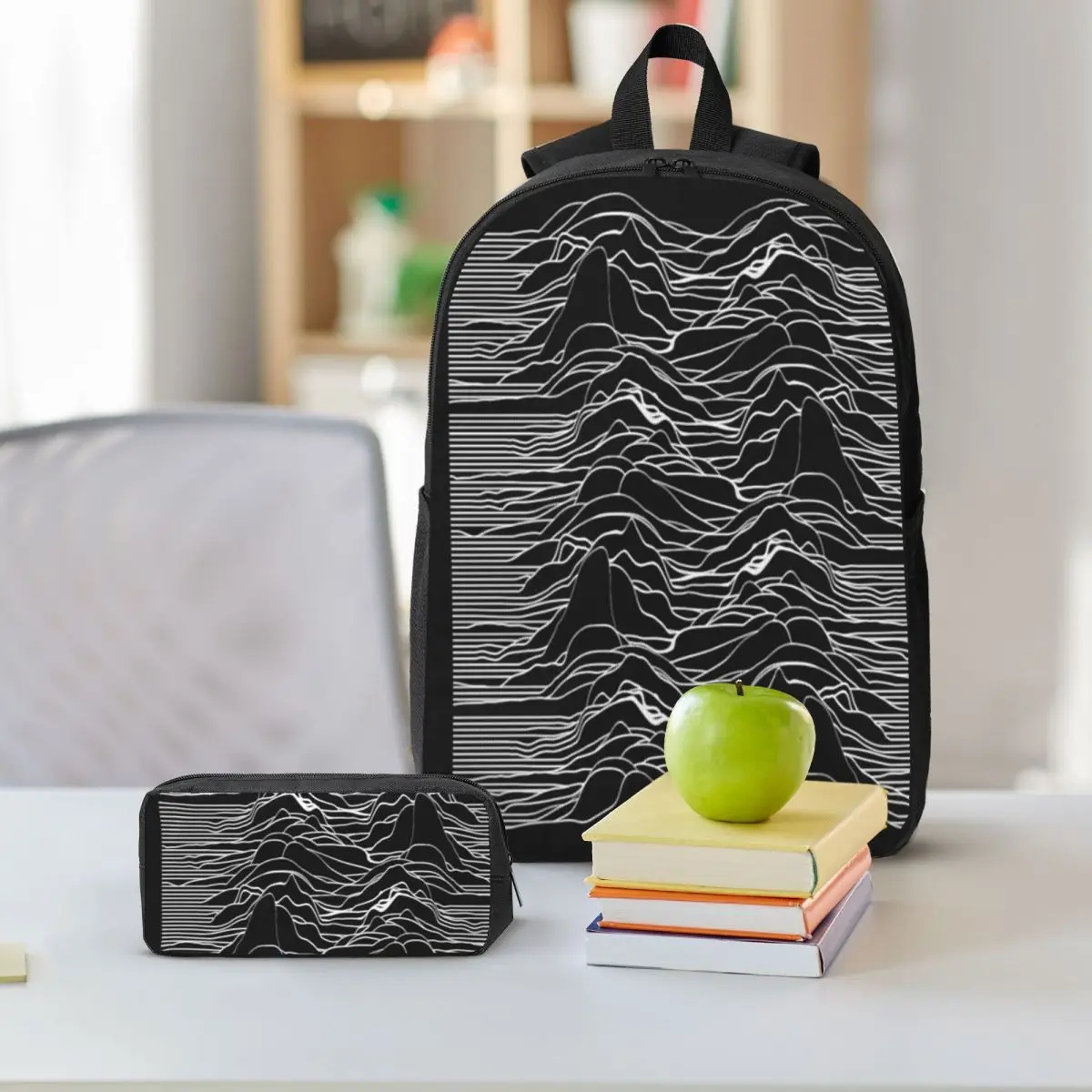 Joy Division Unknown Pleasures Backpack Boys Girls BookBag School Bag Computer Shoulder Bags 3ps Insulated Lunch Bag Pencil Case