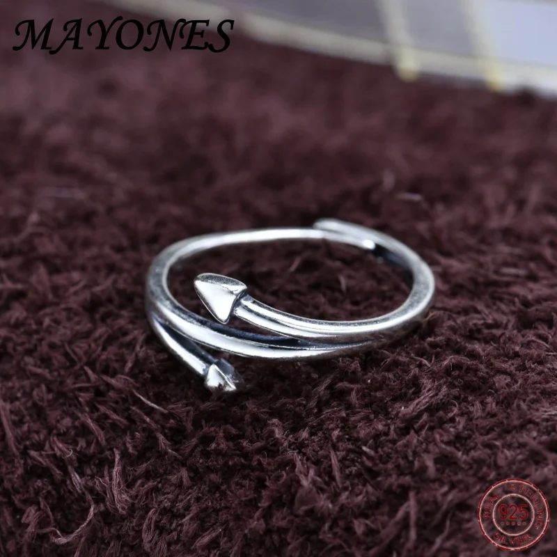 Heart Returning Arrow Couple Ring 925 Sterling Silver Design Fashionable and Personalized Ring for Girlfriend's Birthday Gift