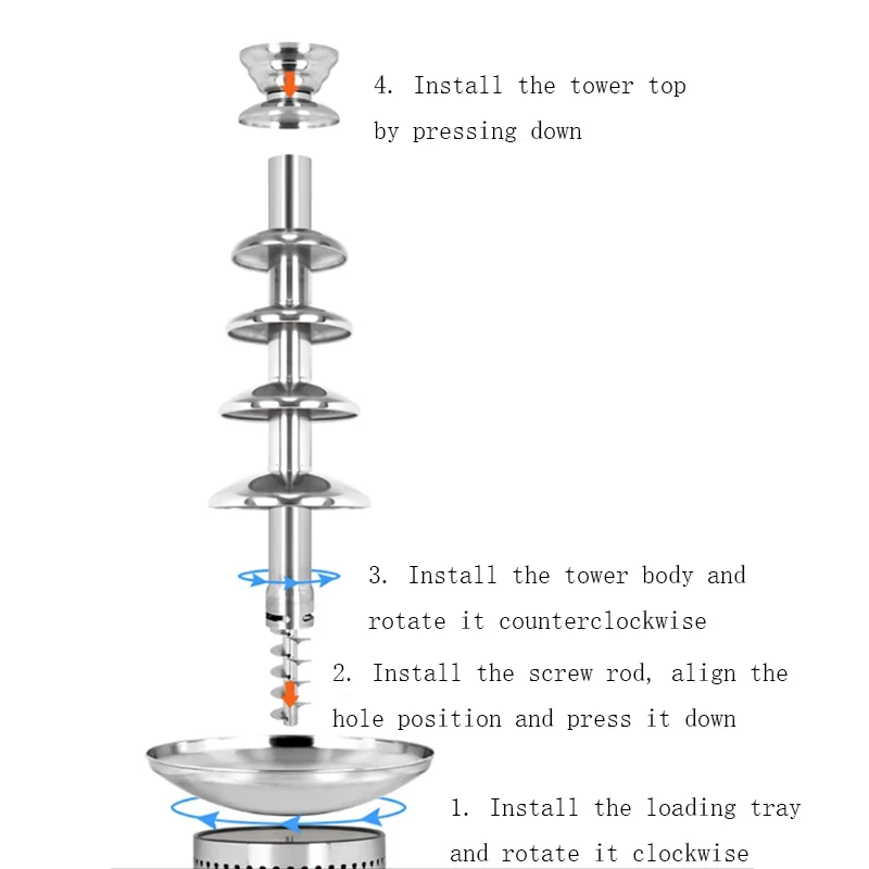 Chocolate Fountain Machine Commercial Chocolate 5-Layer Waterfall Machine Chocolate Spray Tower Machine