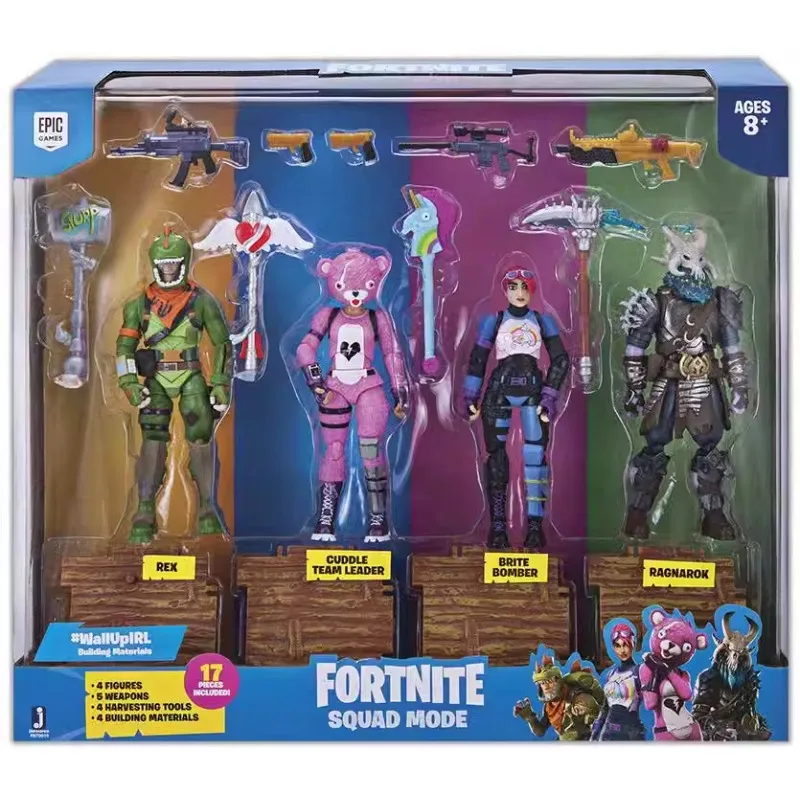 

Boxed Fortnite Set 3.75 Movable Figures Wendigo Bigfoot Big Bad Wolf White Suit Action Figures Kids Toys