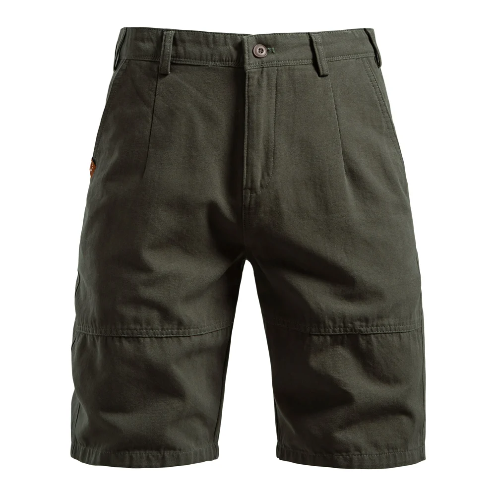 ‌AIOPESON 2025 Men's 5-Inch Casual Shorts 100% Cotton Solid Elastic Waist Summer Comfy Beach Business Social Multi Colors