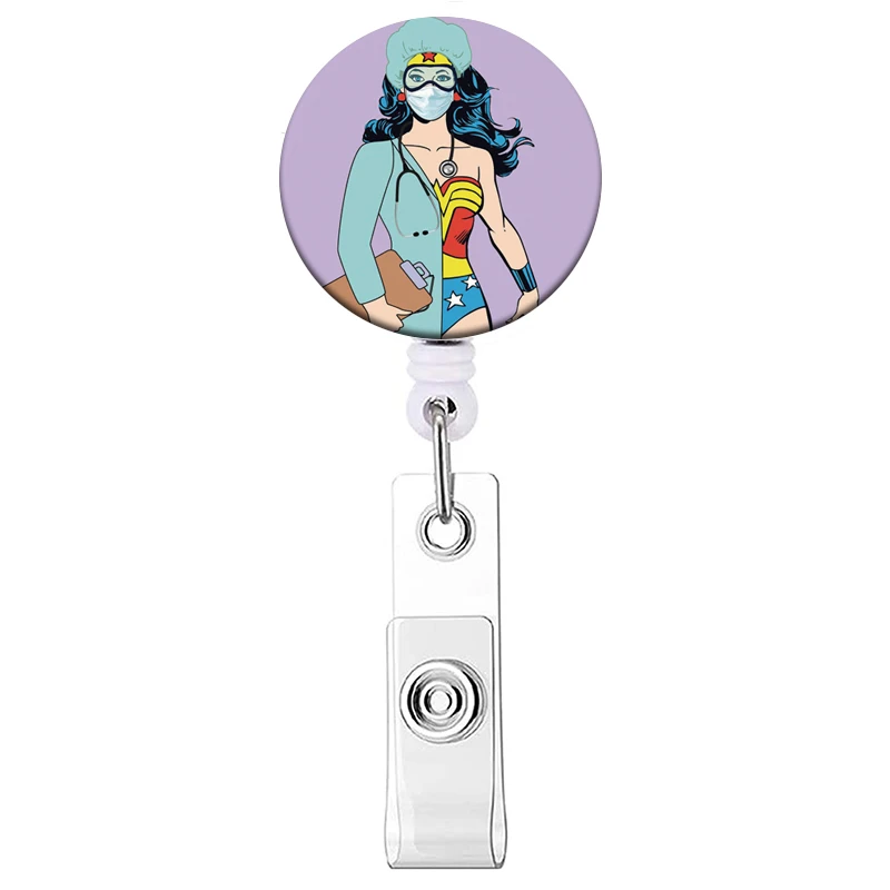 1PC Krankenhaus Krankenschwester Versenkbare Abzeichen Clip Arzt ID Karte Halter Reel für Namensschild Abzeichen Halter Bürobedarf Schnalle – Detail 26