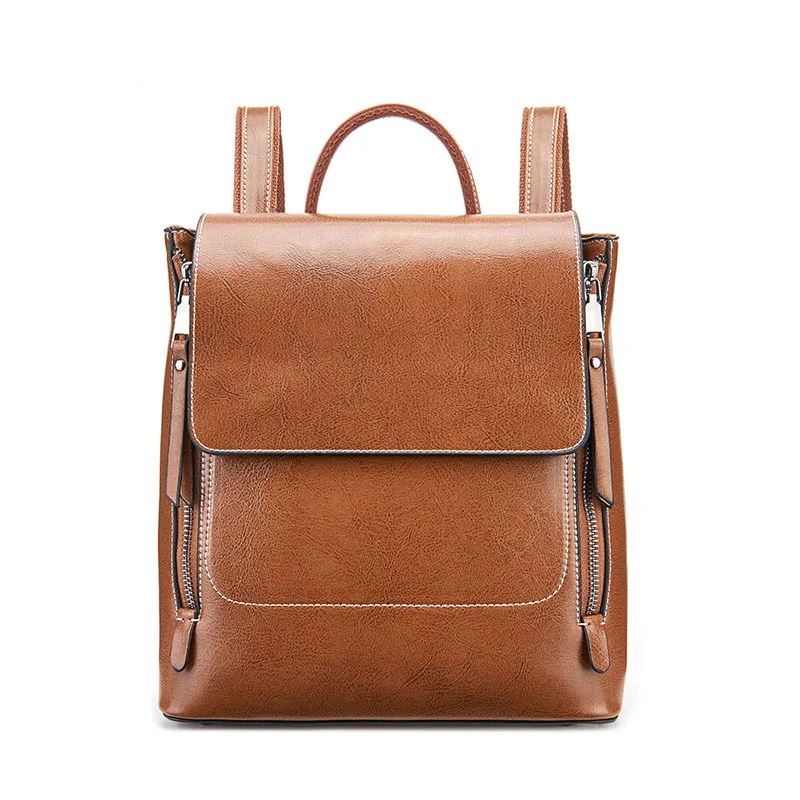 

Женский рюкзак из натуральной кожи, сумка через плечо, модная женская сумка из воловьей кожи, школьная сумка для книг, сумка для ноутбука, сумка-мессенджер, рюкзаки