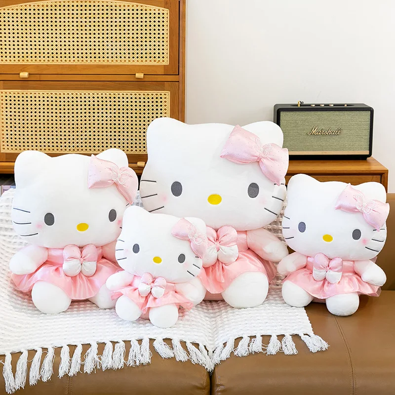 30CM Cartoon Hallo Kitty Bogen Plüsch Puppe PP Baumwolle Gefüllt Kissen Kawaii Sofa Kissen Dekoration Ornament Geschenk für Freunde