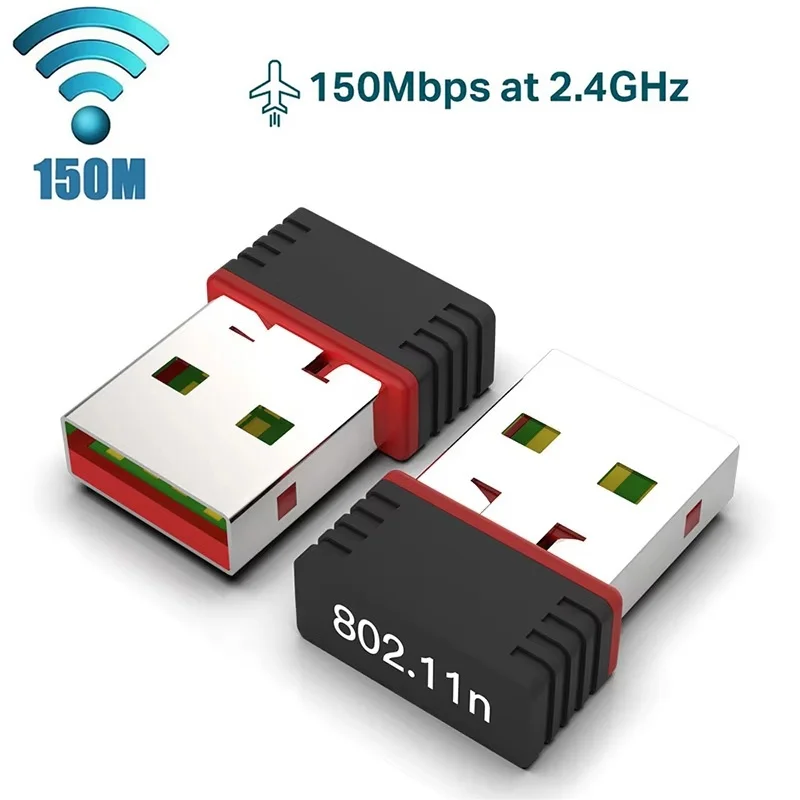 Mini USB WiFi Adapter 2.4GHz Wireless Dongle USB 2.0 Network Card WIFI 6 Ethernet Receiver for PC/Laptop Driver Windows 10/11