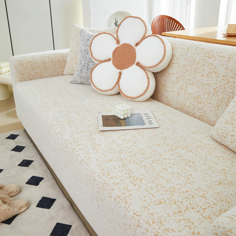 Stretch Sofa Cover Anti-Dust Armchair Protector Full-wrap Solid Corduroy Slipcover L Shape Corner Couch Cover ( 1/2/3/4 Seater )