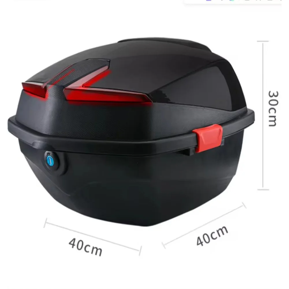 Motorcycle Rear Top Box Waterproof Motorcycle Scooter Tail Box Trunk Luggage Box Large Capacity Lockable Carrier Case For Moped