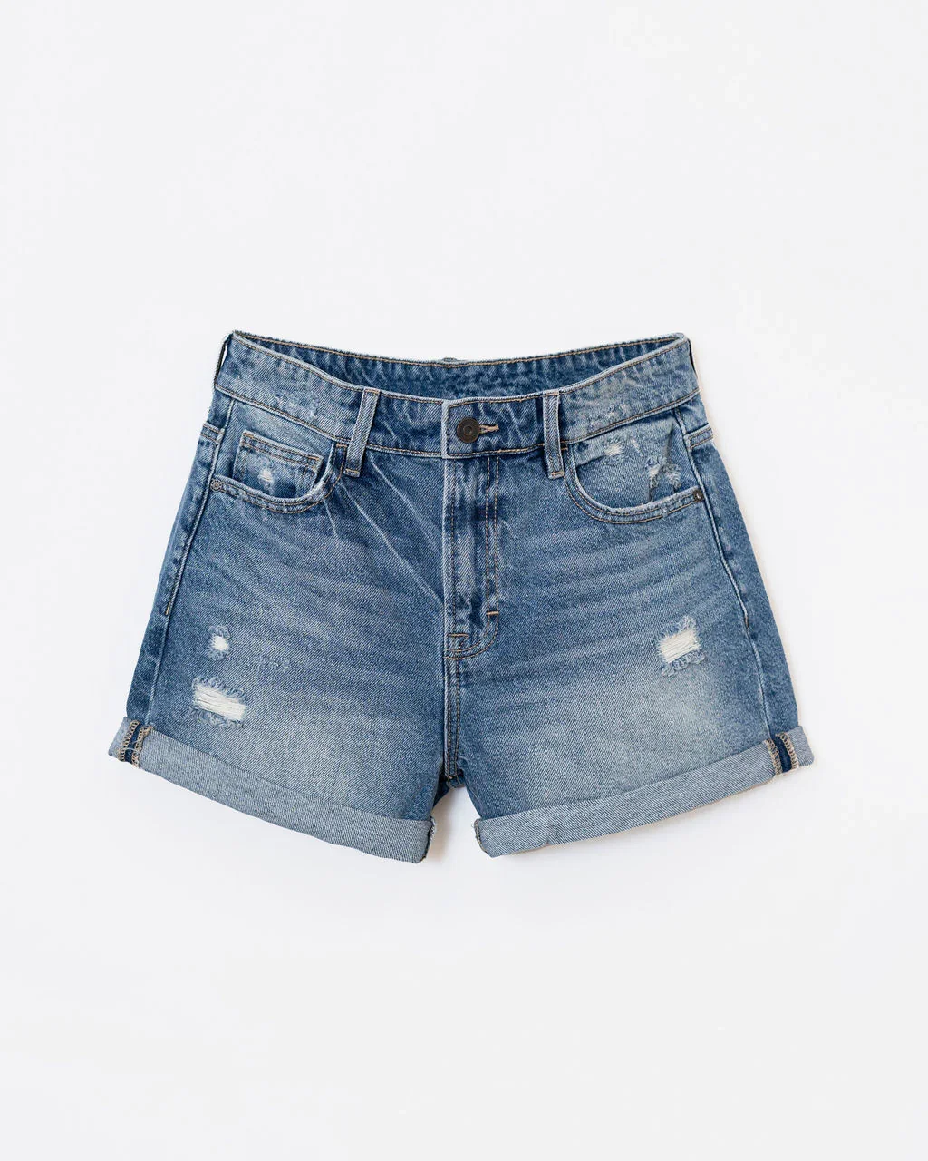 Summer Fashion Slimming High Elasticity Washed Mid-Waist Casual Women's Shorts 2025 Style Trendy Clothing for Ladies
