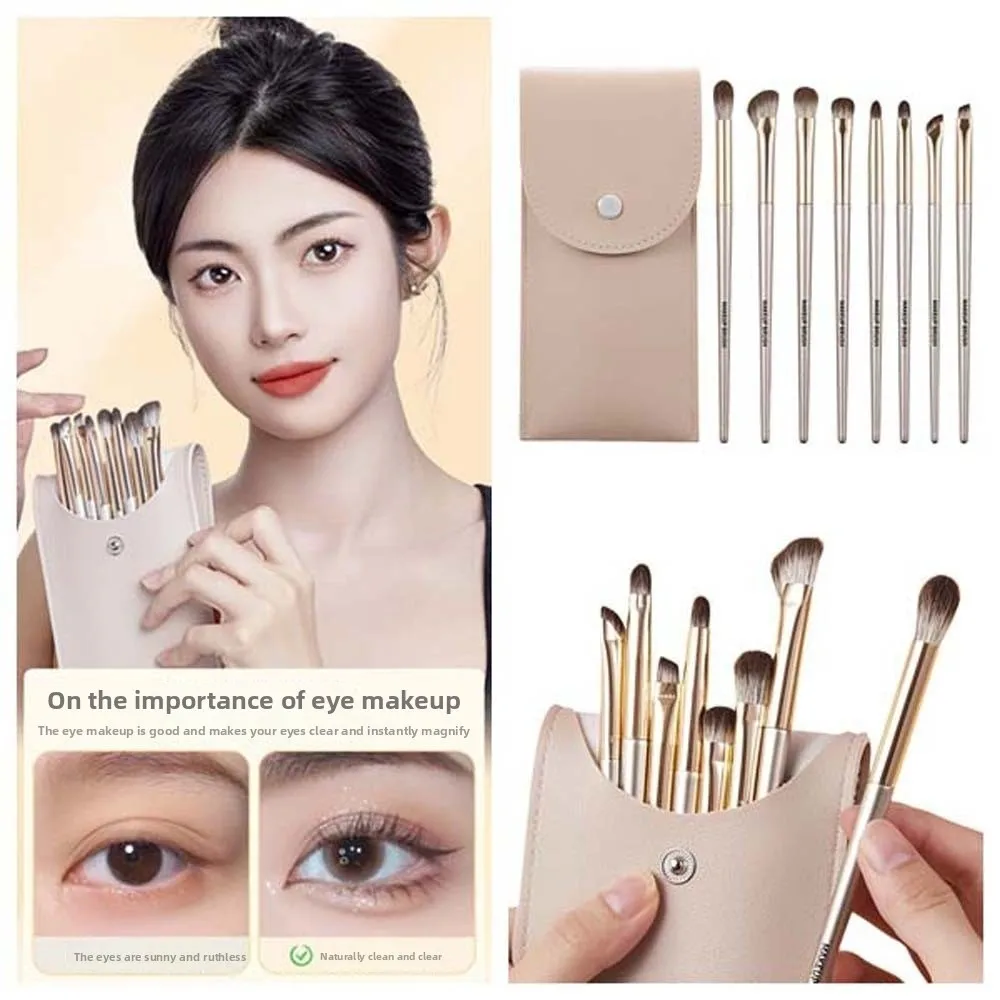 ชุดแปรงแต่งหน้าพกพา 8 ชิ้น แปรงอายแชโดว์ แปรงบรอนเซอร์ แปรงคอนทัวร์ แปรงเขียนขอบตา แปรงเขียนคิ้ว ชุดแปรงแต่งหน้า 8 ชิ้น สำหรับผู้หญิง