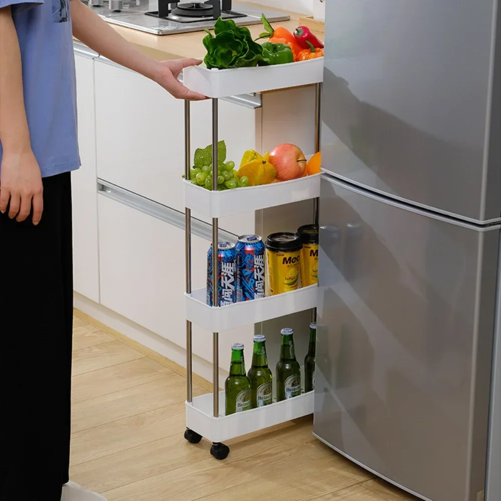 Toilet, bathroom, crevice storage rack, kitchen, narrow cabinet, living room, floor standing crevice rack，1pc