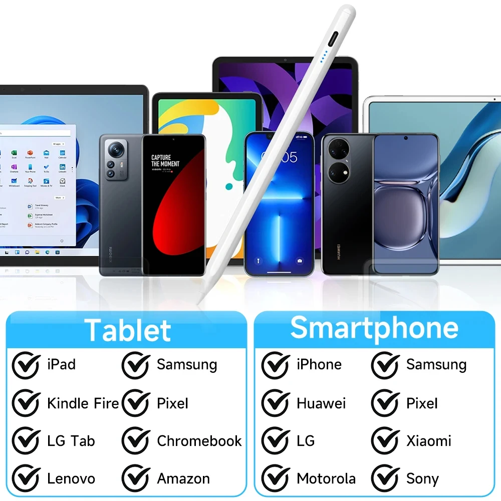 قلم عالمي لهاتف أندرويد اللوحي القلم الهاتف المحمول لقلم أبل 2 قلم iPad العام لملحقات لوحة شاشة اللمس