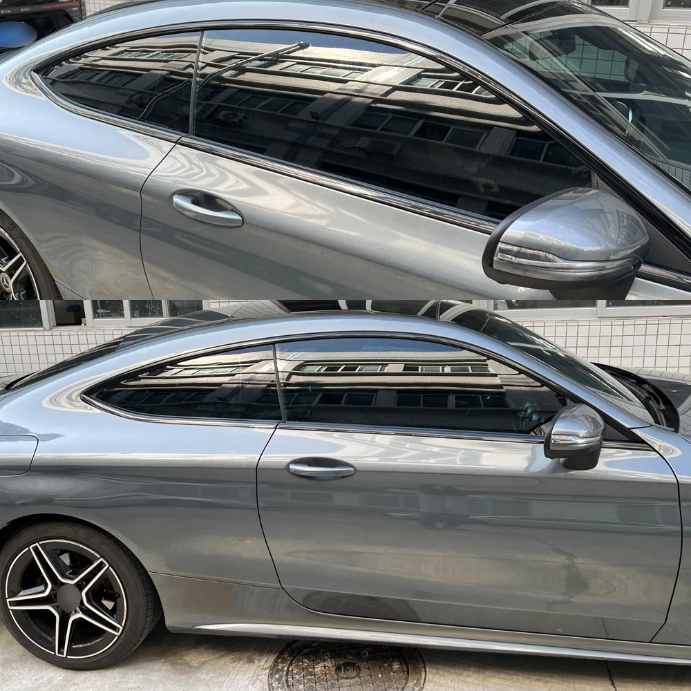 

Glossy Black PVC Car Window Decorative Strip Sticker For Mercedes Benz C Class C205 2015-22 coupe Exterior Protection Accessory