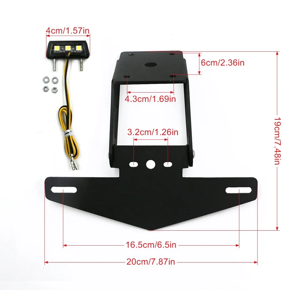 Motorcycle License Plate Holder Bracket With LED Light Tail Tidy Fenders Eliminator For Kawasaki Z650 Z 650 Ninja650 2017-2020