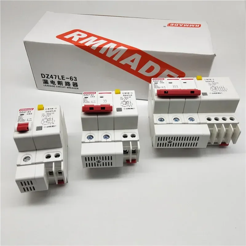 AC220V-400V DZ47LE-63 1P 2P 3P 4P 6A 10A 16A 20A 25A 32A 40A 50A 63A residual current earth leakage protection circuit breaker