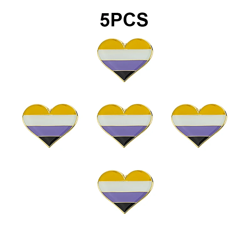 1-100pcs Nonbinary pride Lapel Pin Flag badge Brooch Pins Badges
