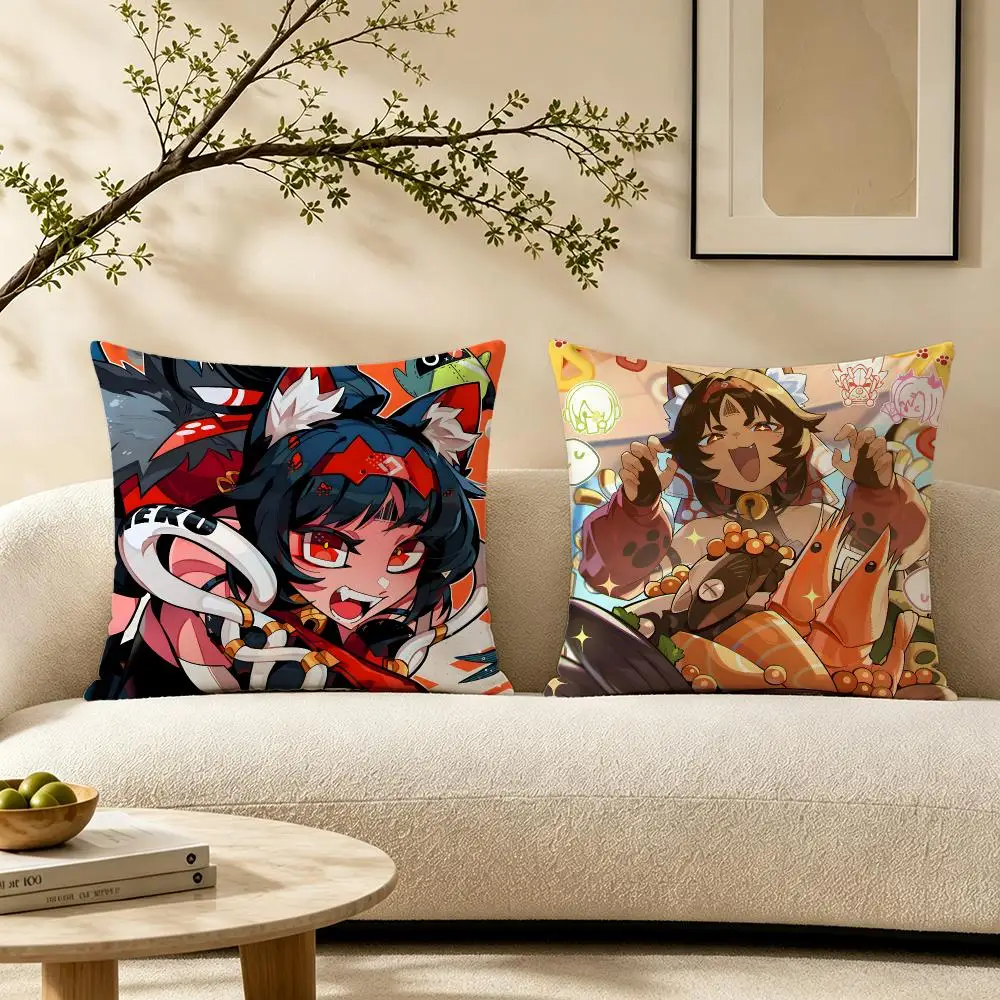 Game Zenless Zone Zero Cushion Cover Pillow Short Plush Warm CreamStylel Cushion for Living Room Bedroom Sofa Ideal for Gifting