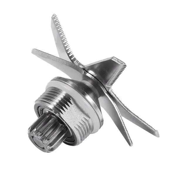 طقم كومبو من الفولاذ المقاوم للصدأ عالي الجودة + شفرة سوداء ومقبس محرك لأجزاء خلاط فيتامين