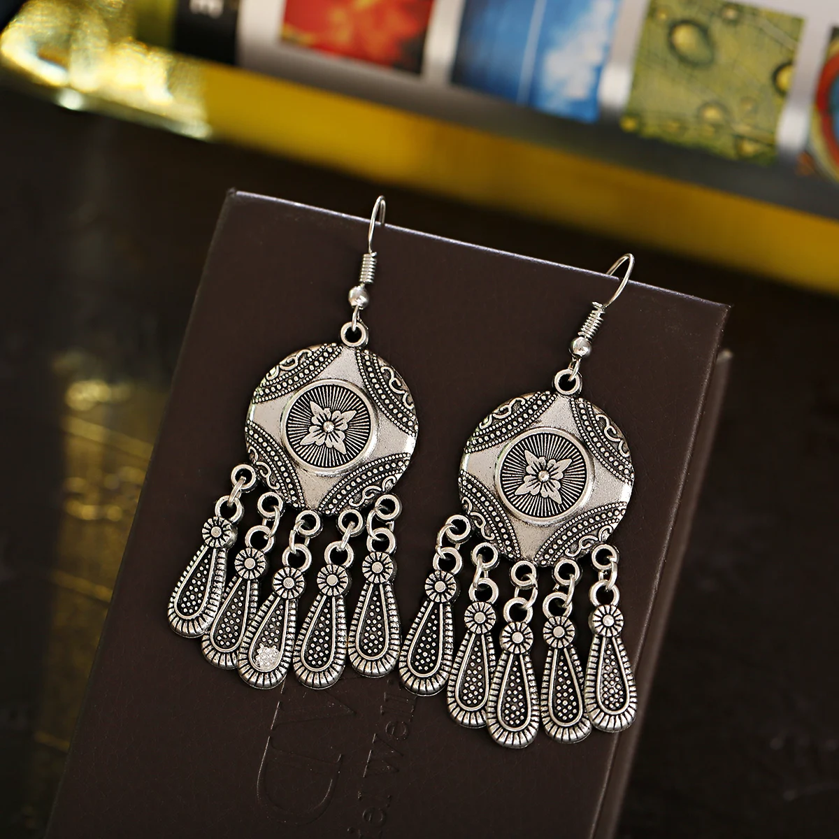 Elegant Ethnic Silver Plated Afghan Earrings Women Orecchini Jewelry Bohemian Boho Ladies Earrings Wedding Jewelry