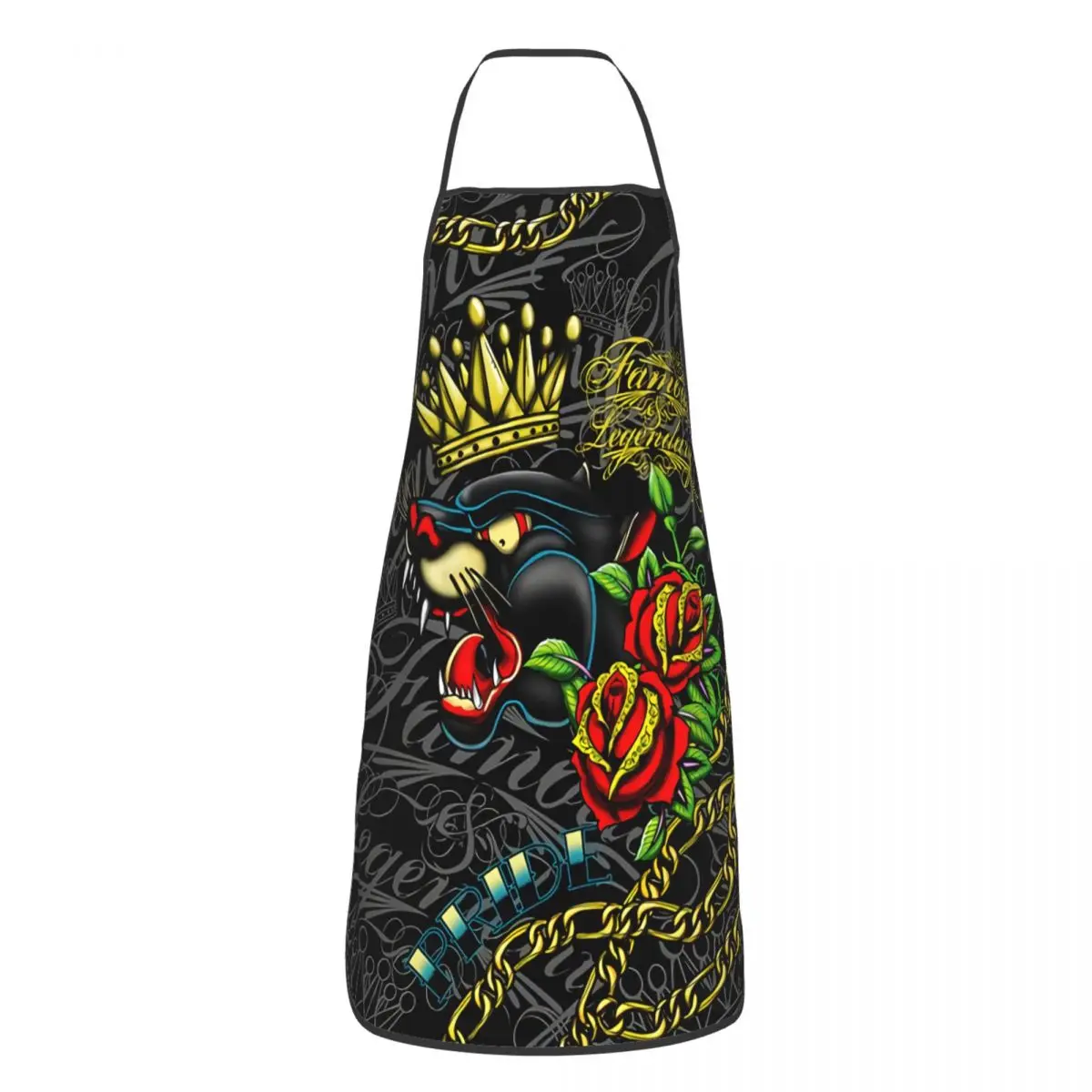 

Универсальный фартук Custom Unisex Hardys Tattoo Wolf Rose для поваров, кулинарии, выпечки, для женщин и мужчин, для садоводства