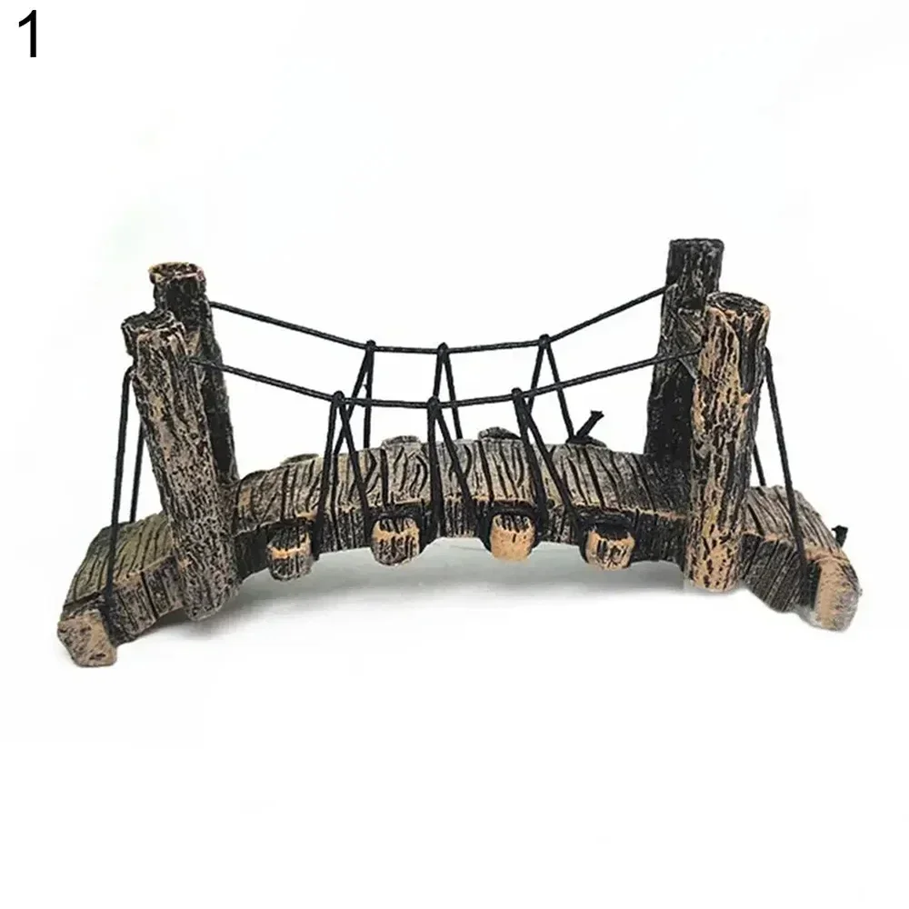 Aquarium Resin Bridge Fish Tank Ornaments Decoration  Rockery Mountain Bridge Landscape Pet Supplies - Image 3